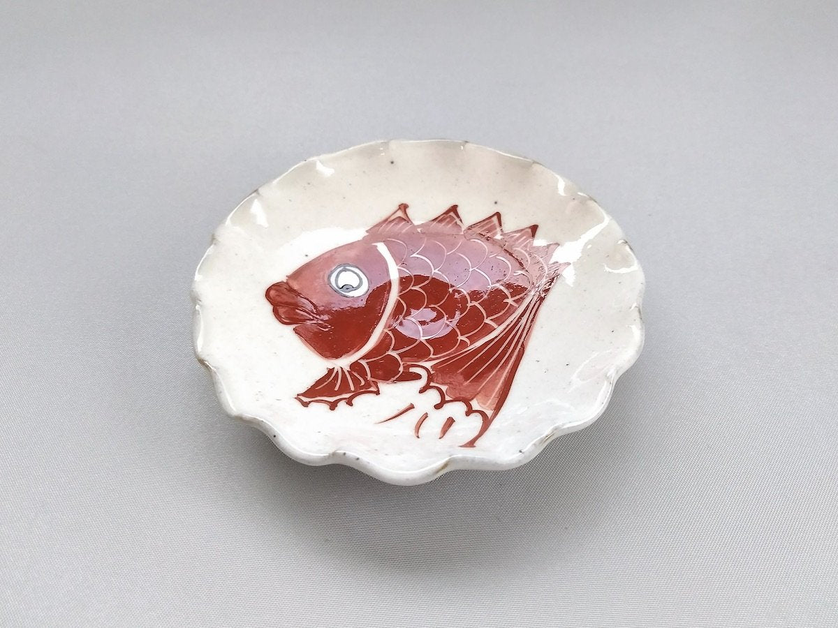 めで鯛輪花豆皿【陶工房楽】
