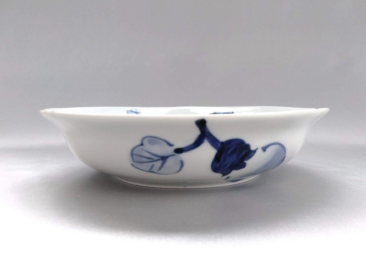 染付ナス紋リム多用鉢【皓洋窯】