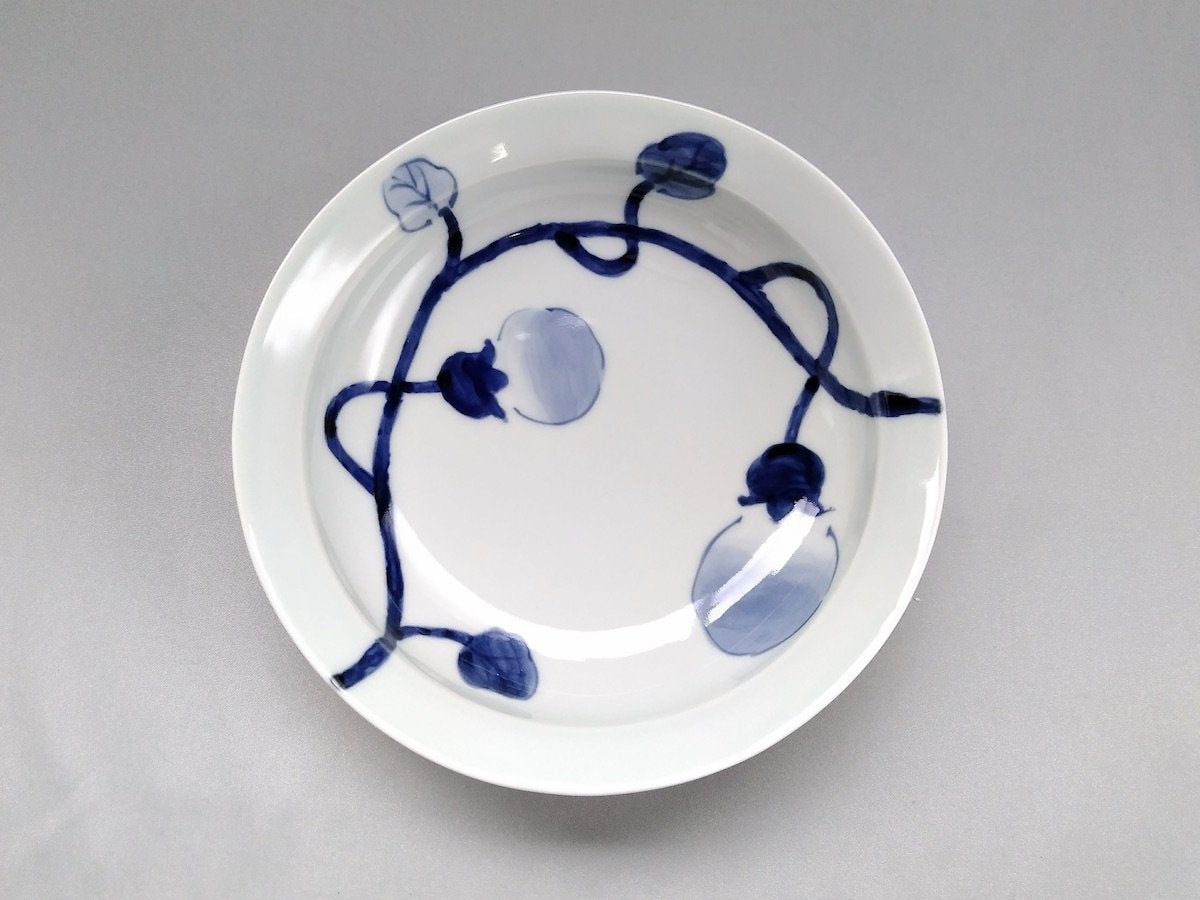 染付ナス紋リム多用鉢【皓洋窯】