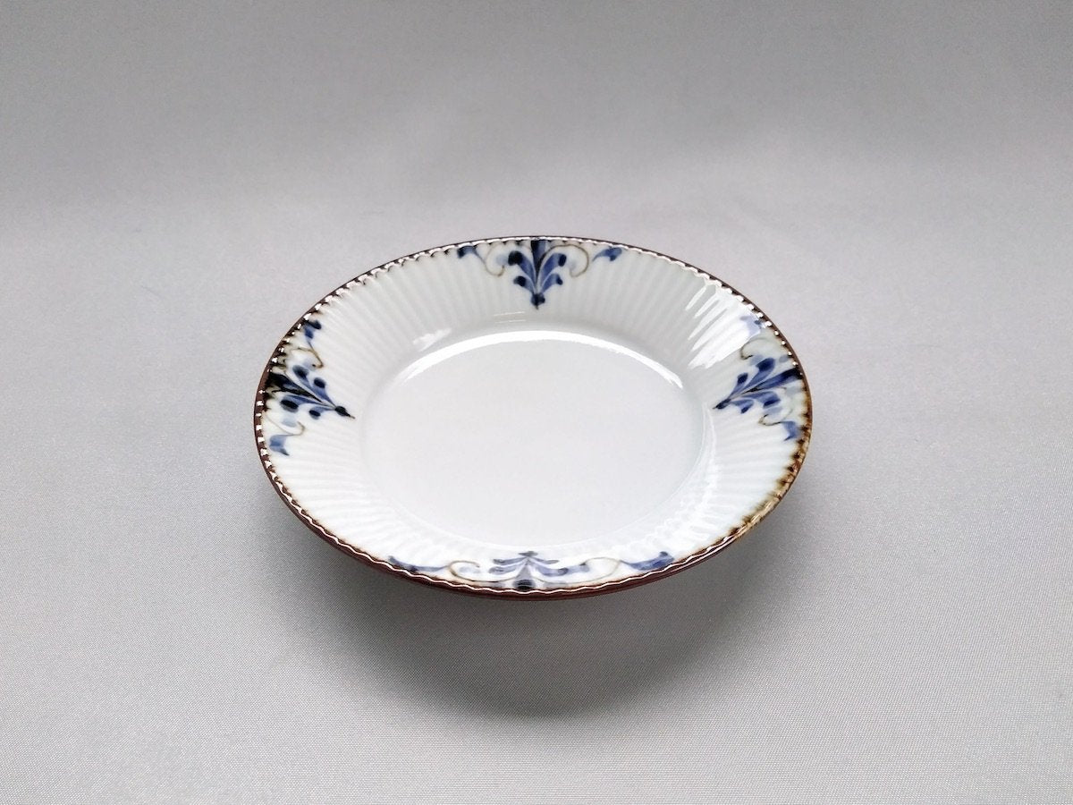 しのぎ4寸皿リーヴス【皓洋窯】