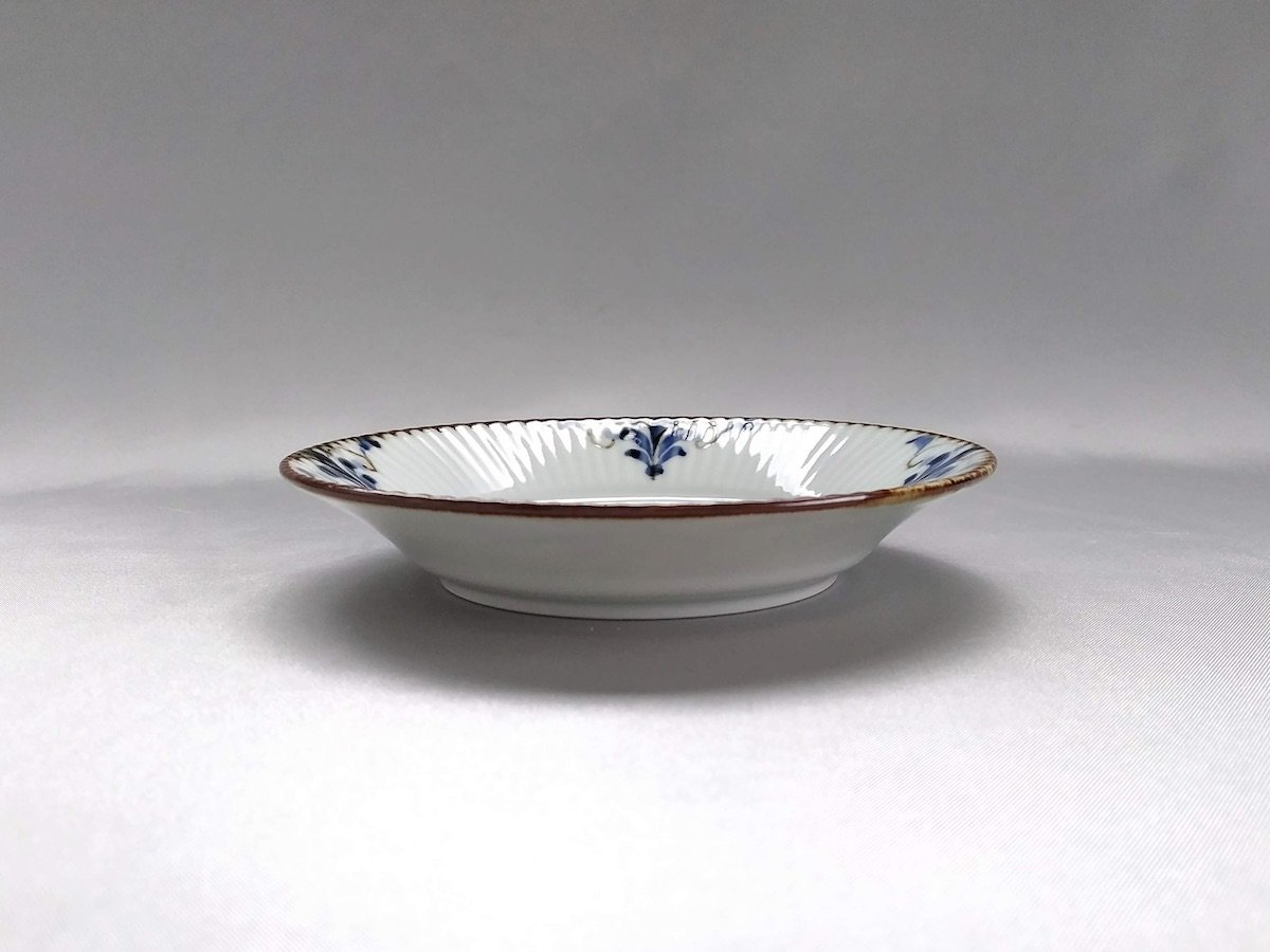 しのぎ4寸皿リーヴス【皓洋窯】