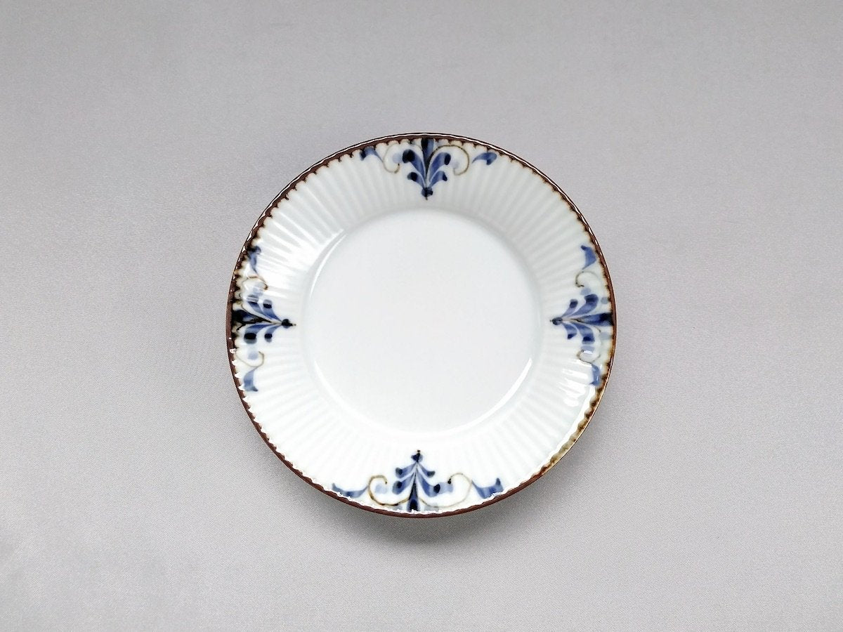 しのぎ4寸皿リーヴス【皓洋窯】