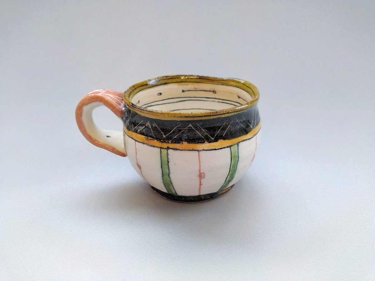 丸マグ 掻き落としジグザグと十草【加藤淳】