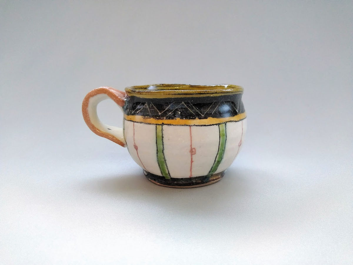 丸マグ 掻き落としジグザグと十草【加藤淳】