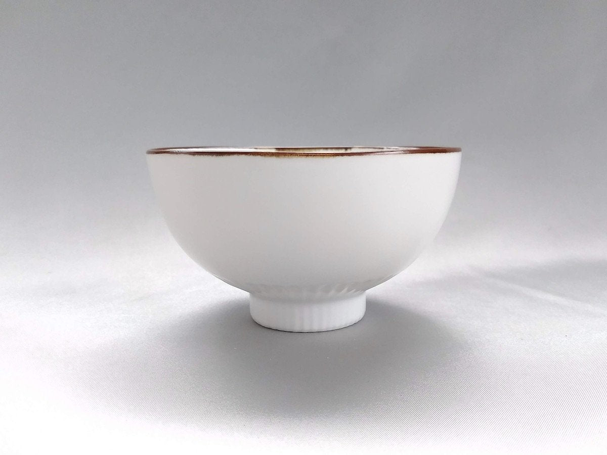 しのぎ飯碗小渕サビ白マット【皓洋窯】