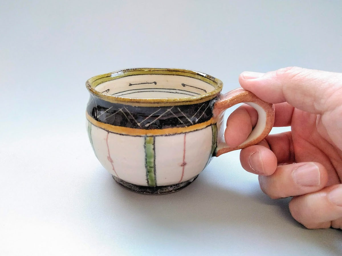 丸マグ 掻き落としジグザグと十草【加藤淳】