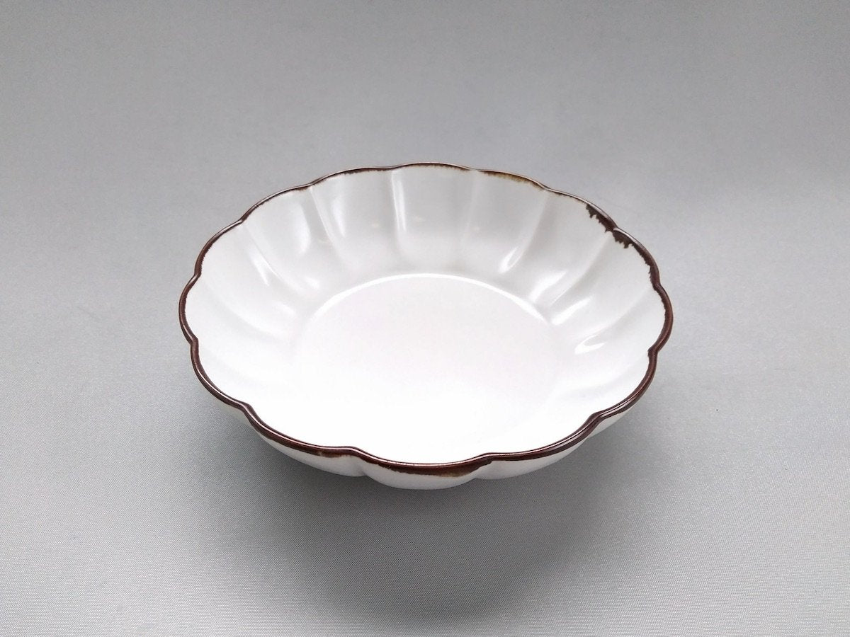 菊割小鉢渕サビ白マット【皓洋窯】