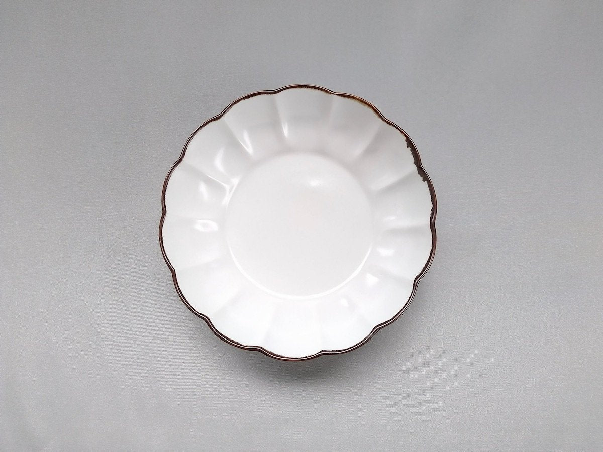 菊割小鉢渕サビ白マット【皓洋窯】