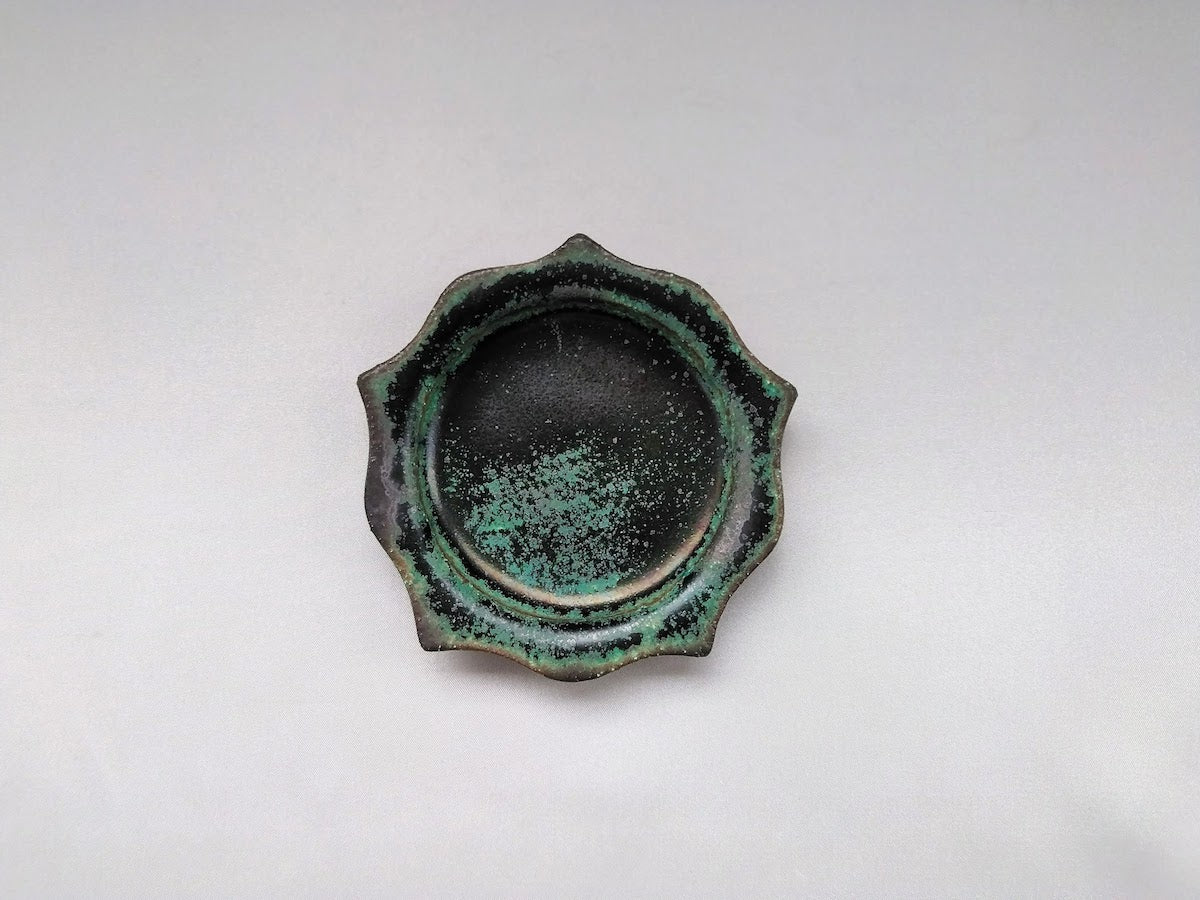 艶消織部彫刻リムプレート豆皿【山本一仁】