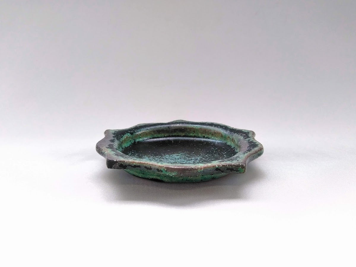 艶消織部彫刻リムプレート豆皿【山本一仁】