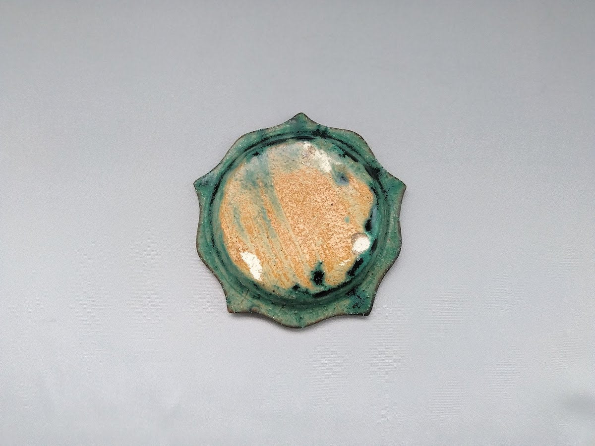 艶消織部彫刻リムプレート豆皿【山本一仁】