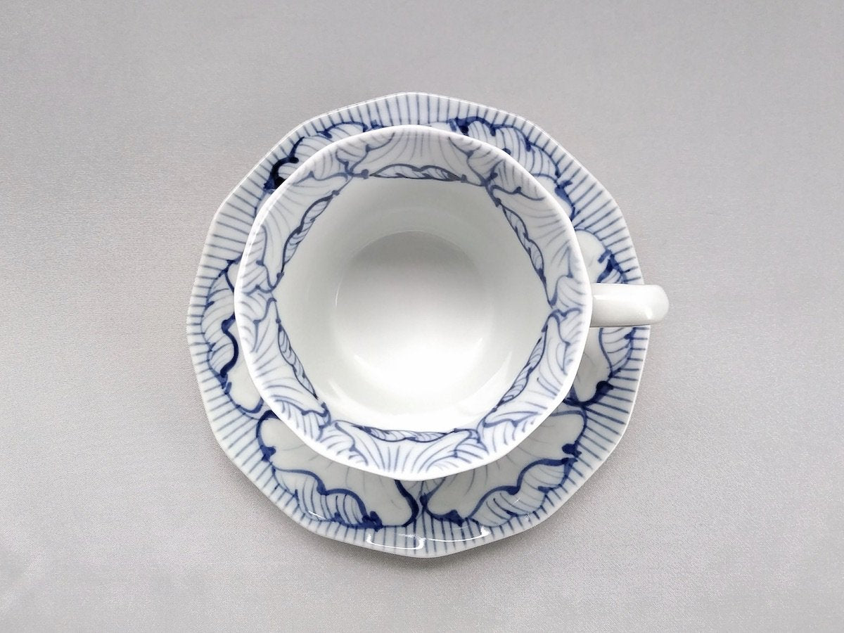 染付花弁紋面取コーヒーC&S【そうた窯】