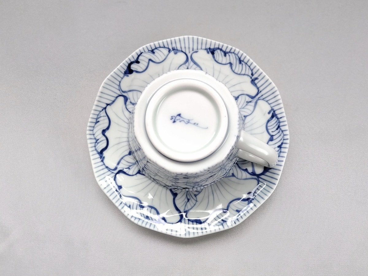 染付花弁紋面取コーヒーC&S【そうた窯】