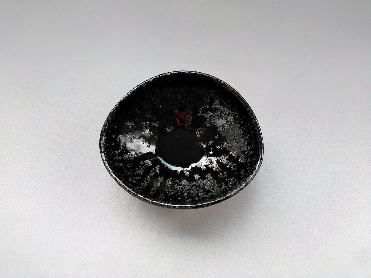 鼠灰釉たわみ鉢 大【奥田誠二】