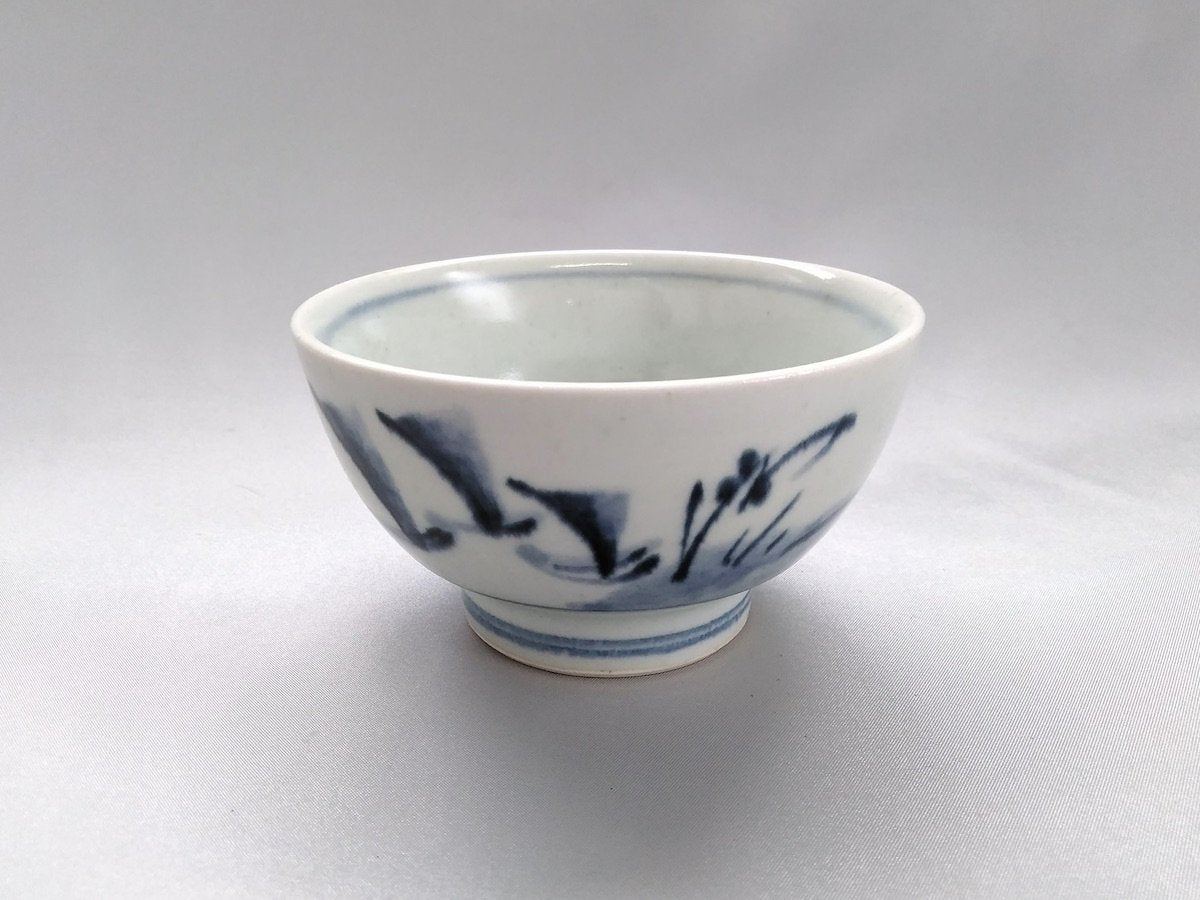 古染帆船草紋くらわんか碗小【陶房青】