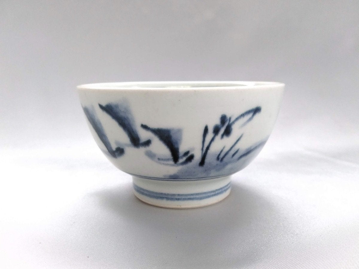 古染帆船草紋くらわんか碗小【陶房青】