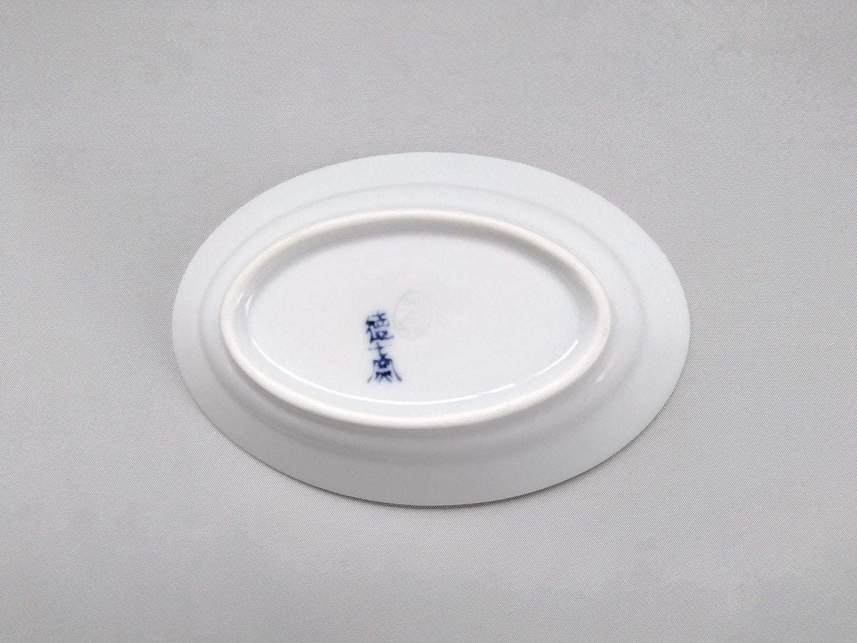 色絵菊楕円鉢小【徳七窯】