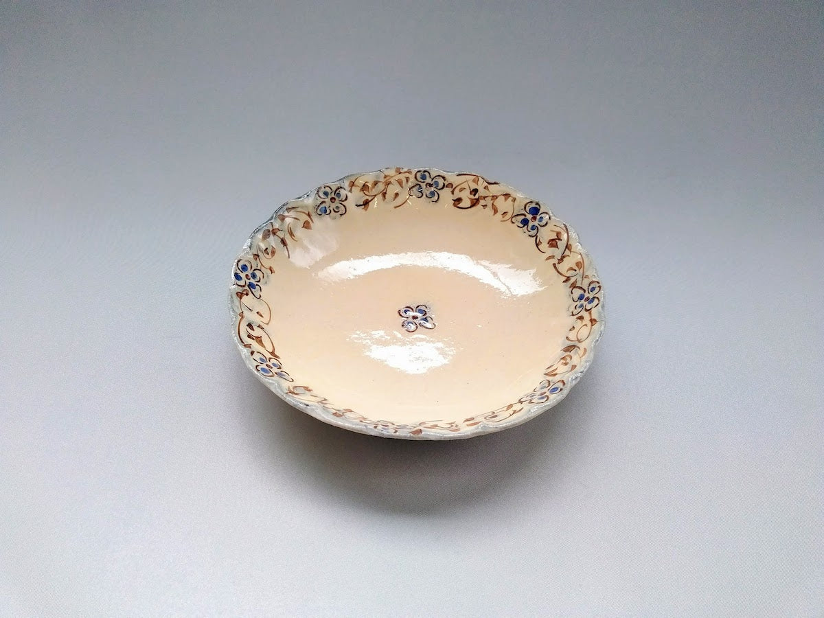 安南青絵唐草6寸菊鉢【日比野正明】