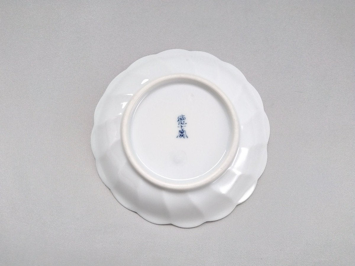 花弁紋4寸皿白【徳七窯】