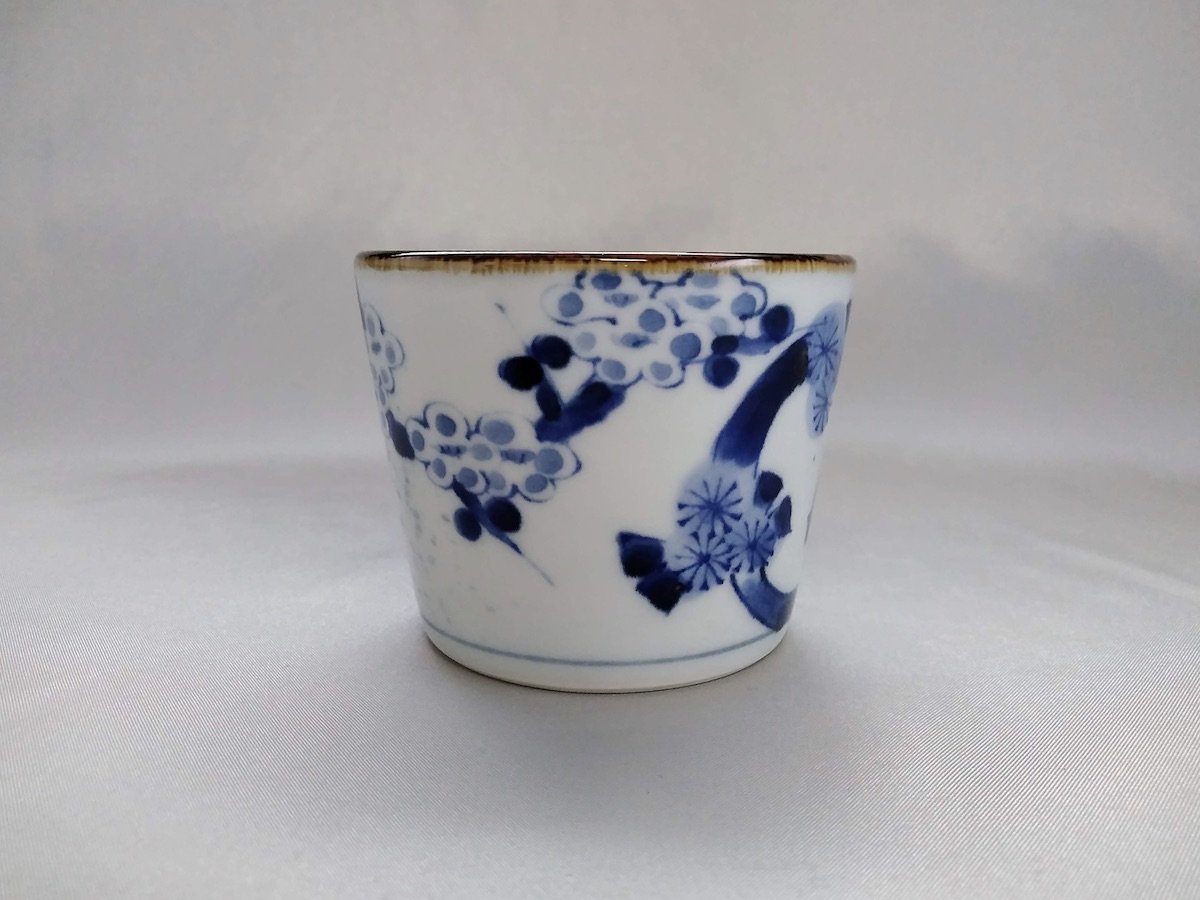 染付松竹梅そば猪口【寛右エ門窯】