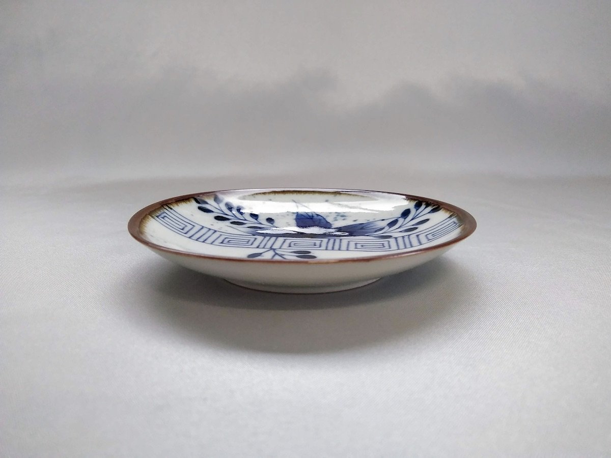 染付萩小皿【寛右エ門窯】