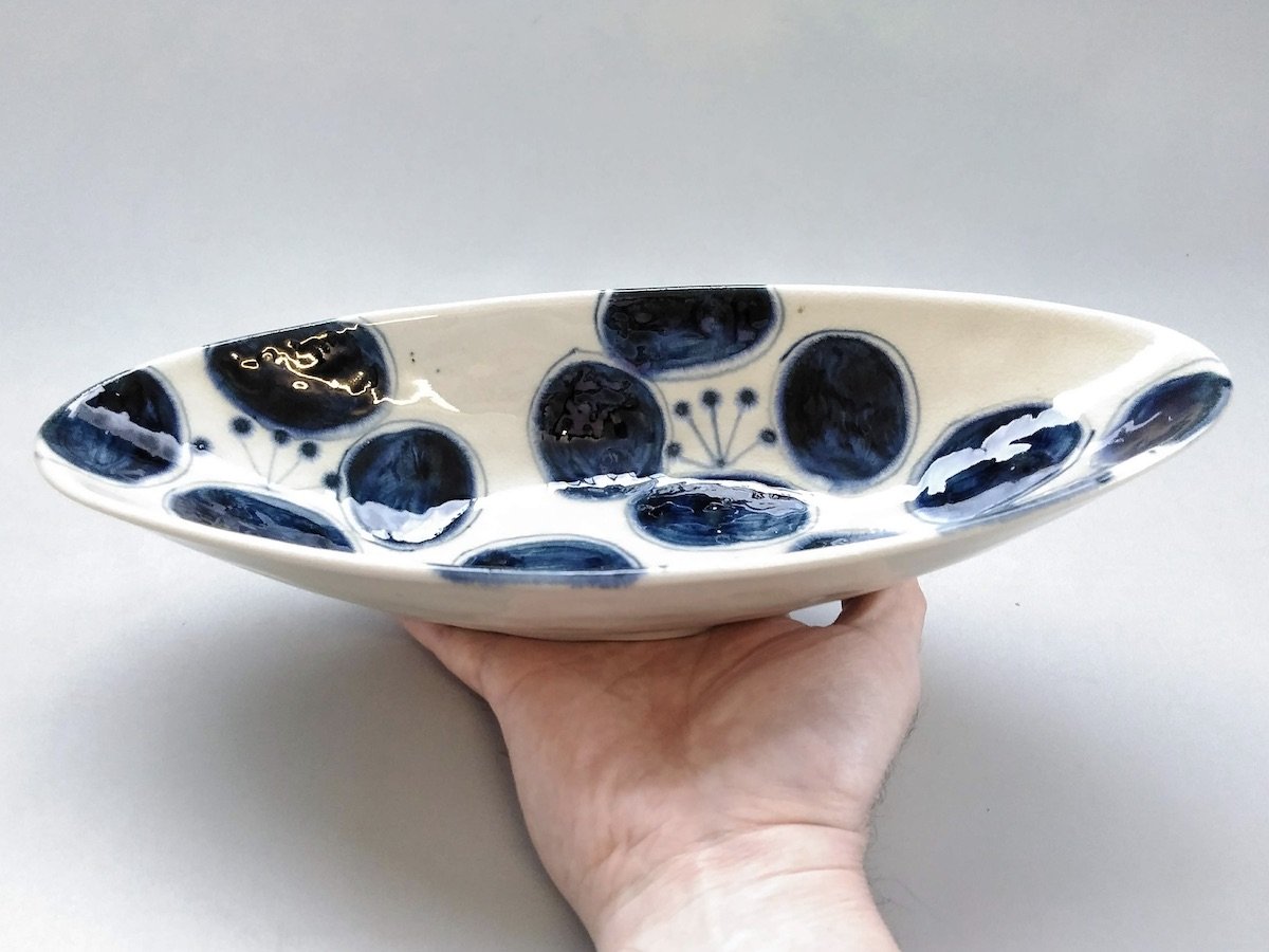 はな椿ボートディッシュ【宗山窯】