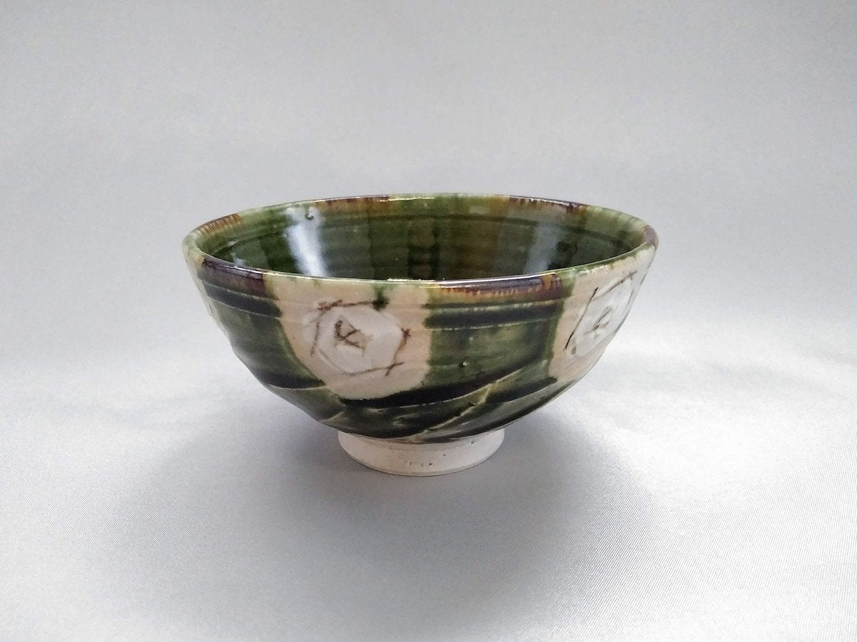 織部白角柄飯碗 大【赤根真次】