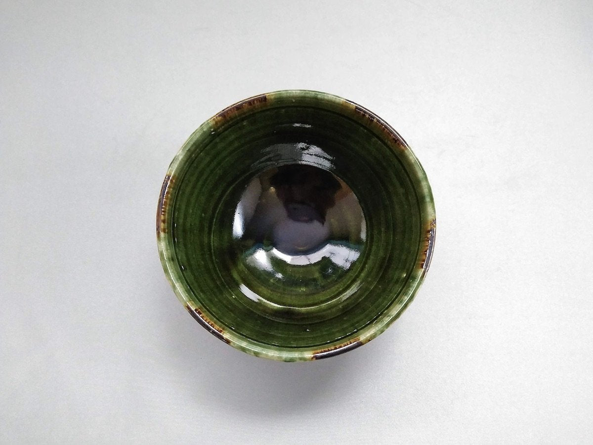 織部白角柄飯碗 大【赤根真次】