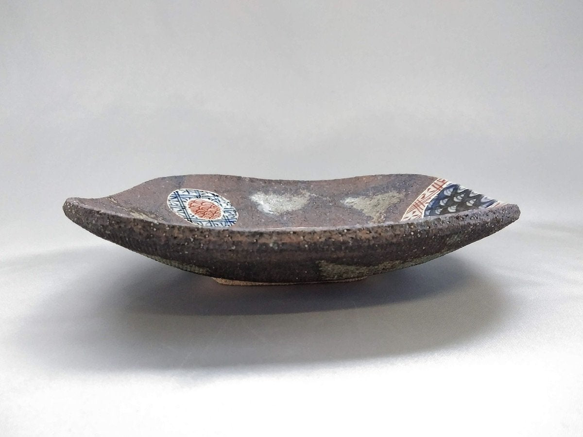 丸地紋角菓子皿【洸彩窯】