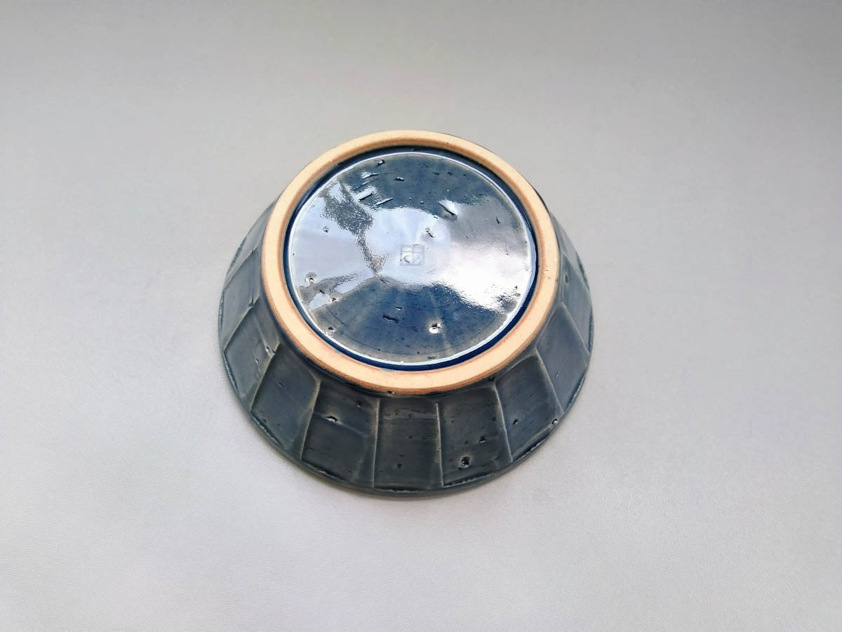 薄藍釉ソギ平小鉢【赤根真次】