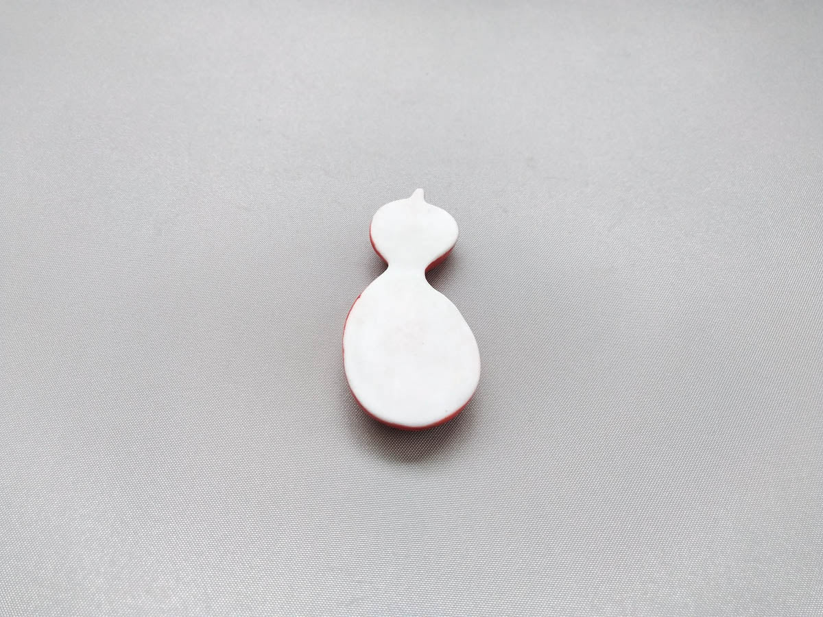 瓢型箸置き 赤【陶工房楽】