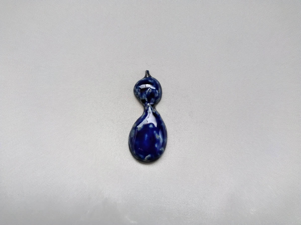 瓢型箸置き ルリ釉【陶工房楽】