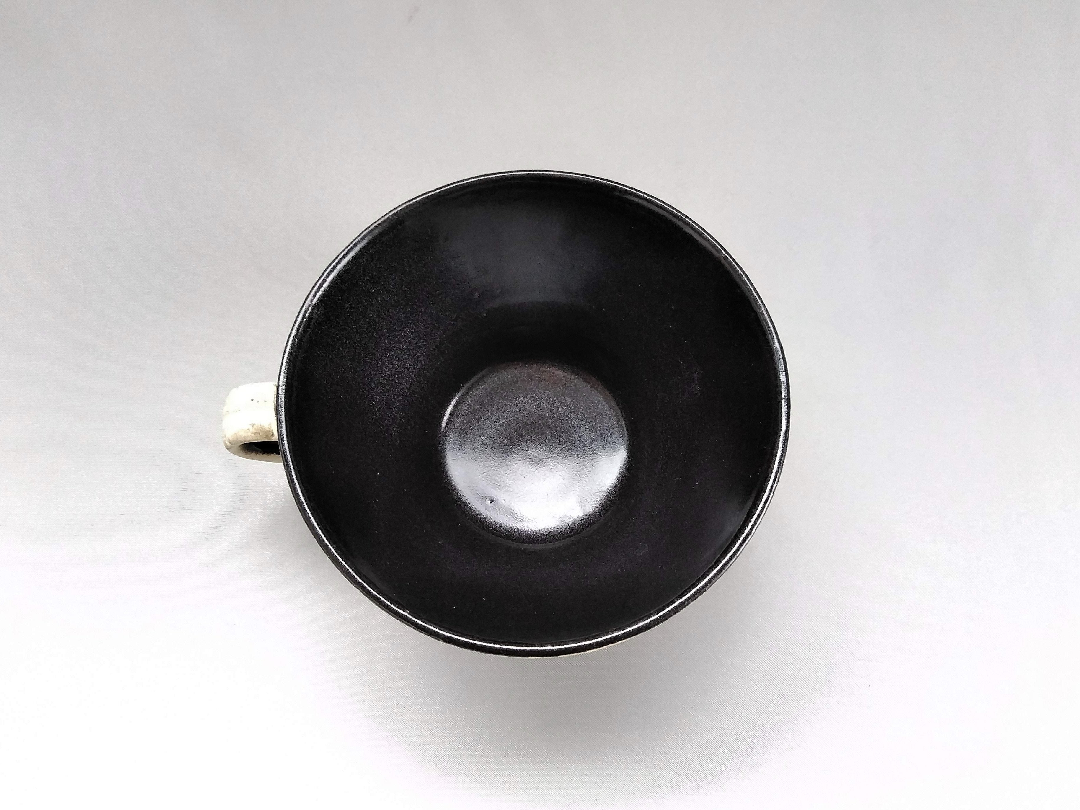 かすりスープカップ黒【鶴琳窯】