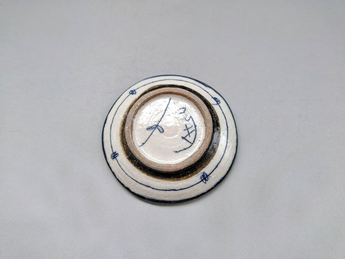 丸小皿 青 葉と魚【加藤淳】