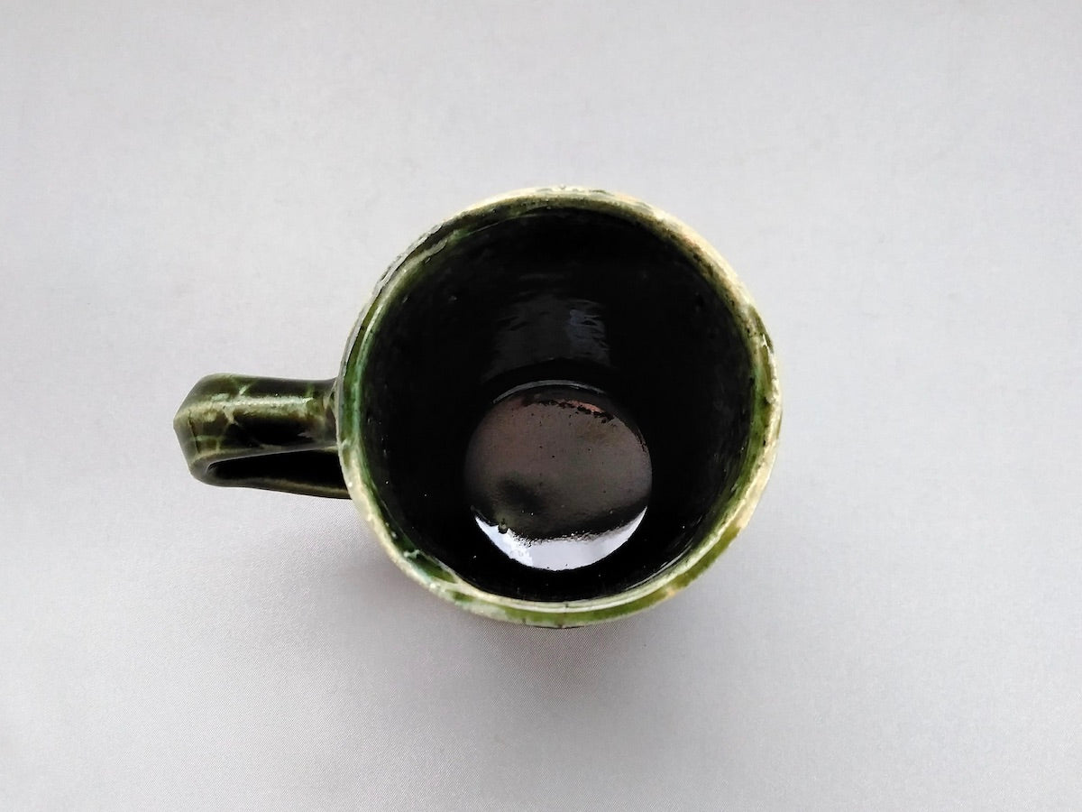 織部外白茶ドット筒マグ【山本一仁】