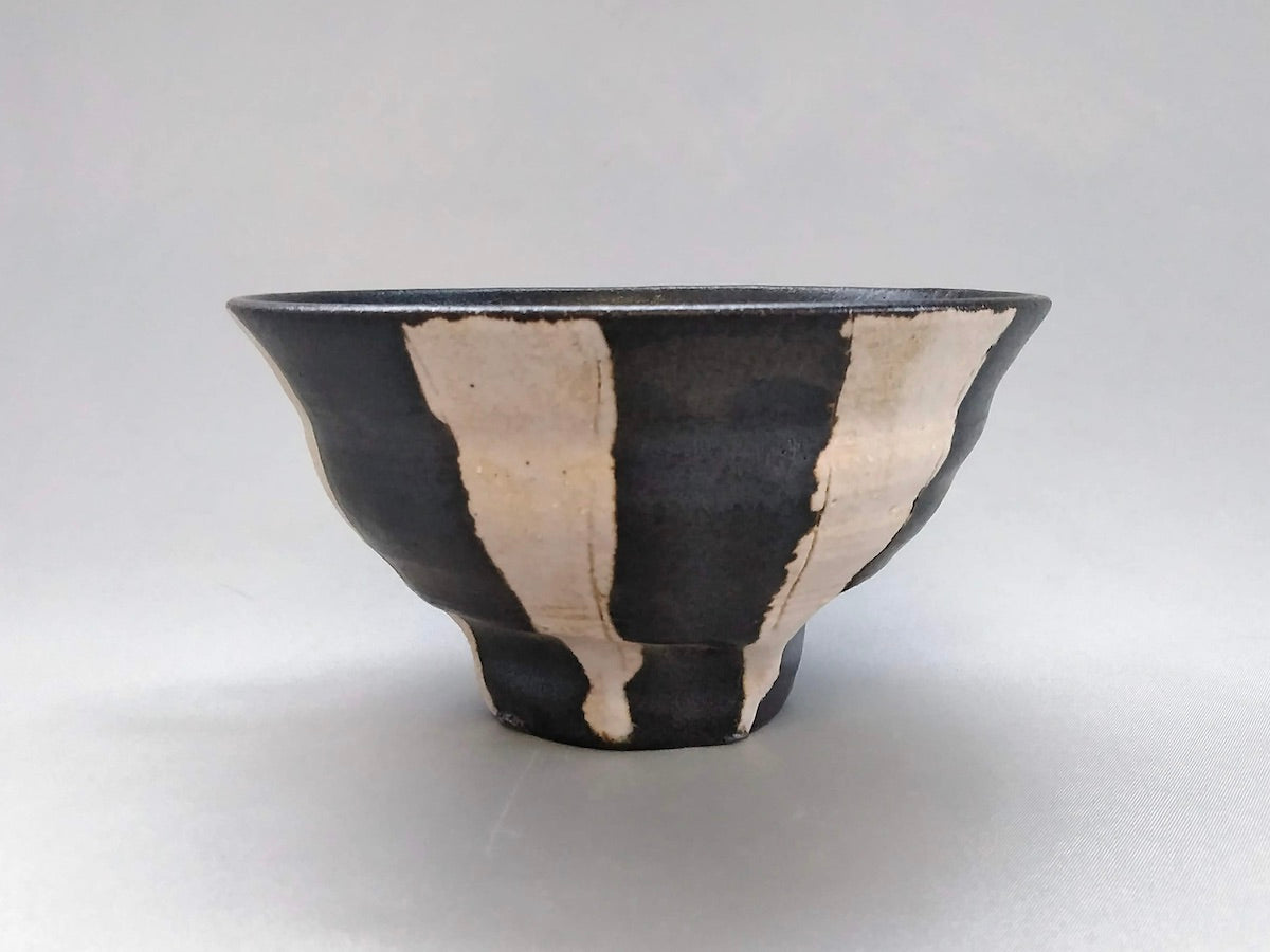 黒釉ストライプ飯碗大【山本一仁】