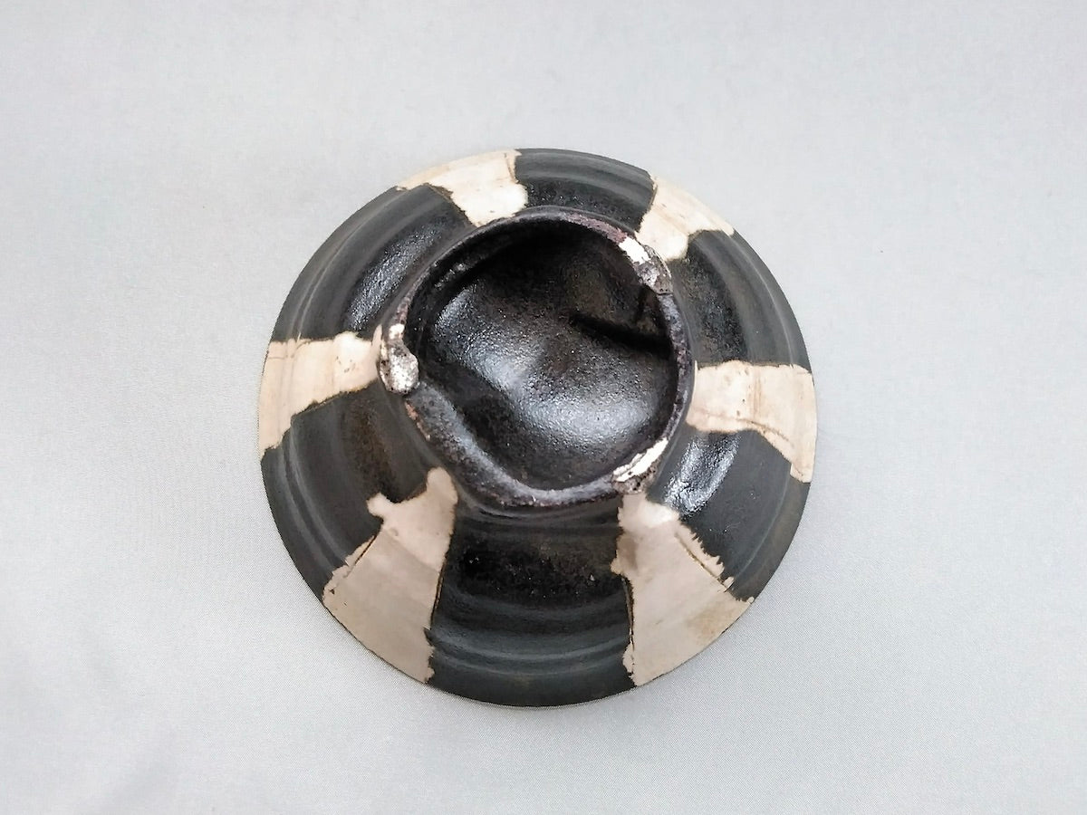 黒釉ストライプ飯碗大【山本一仁】