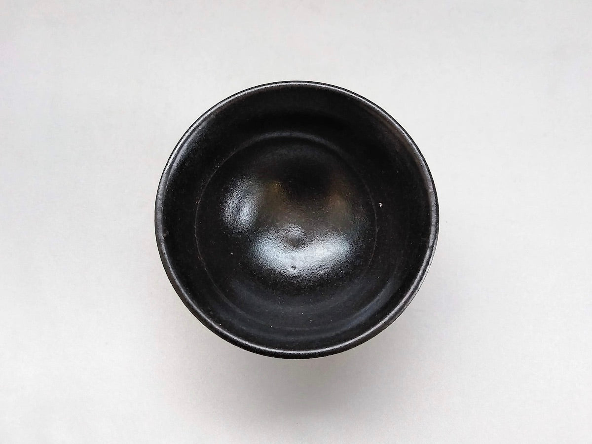 黒釉ストライプ飯碗小【山本一仁】
