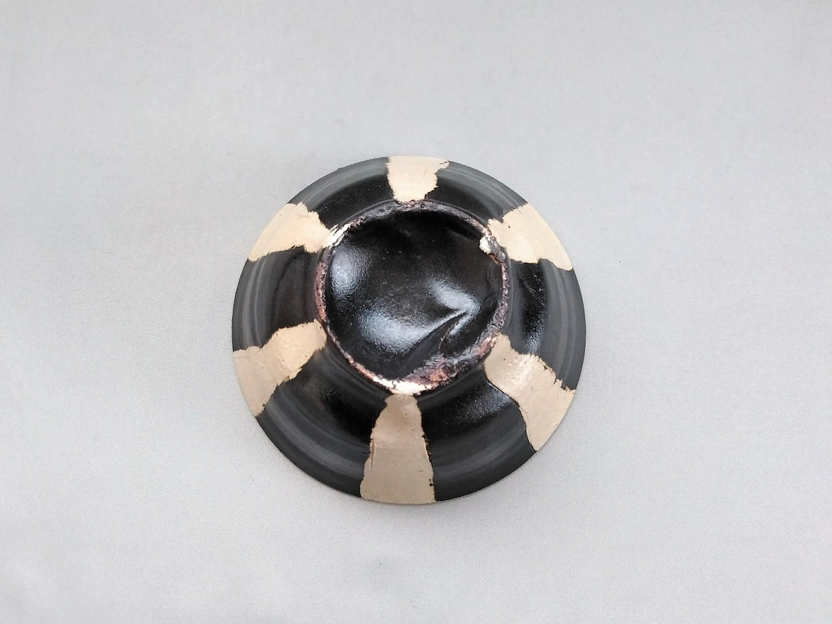 黒釉ストライプ飯碗小【山本一仁】