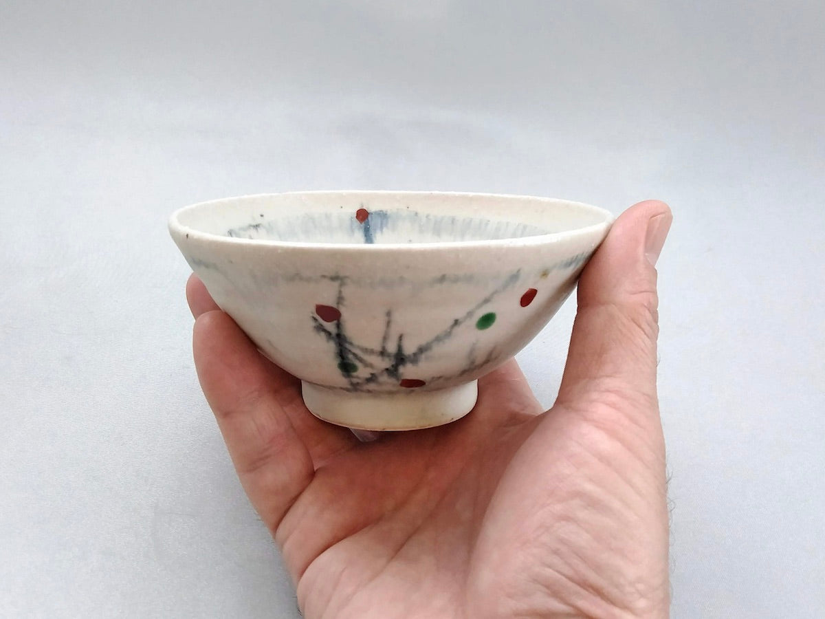 彩御深井飯碗黒線刻【南窯】