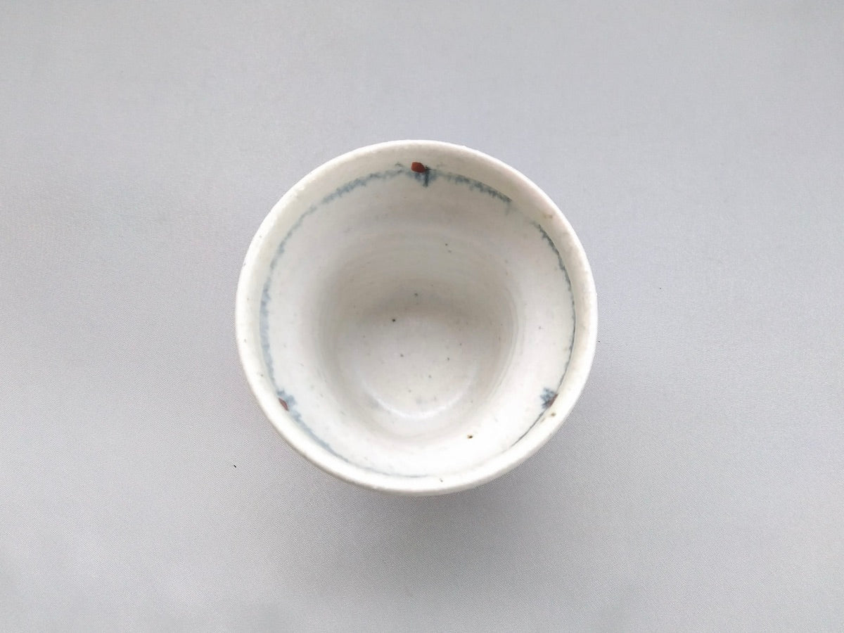 彩御深井変形湯呑黒線刻【南窯】