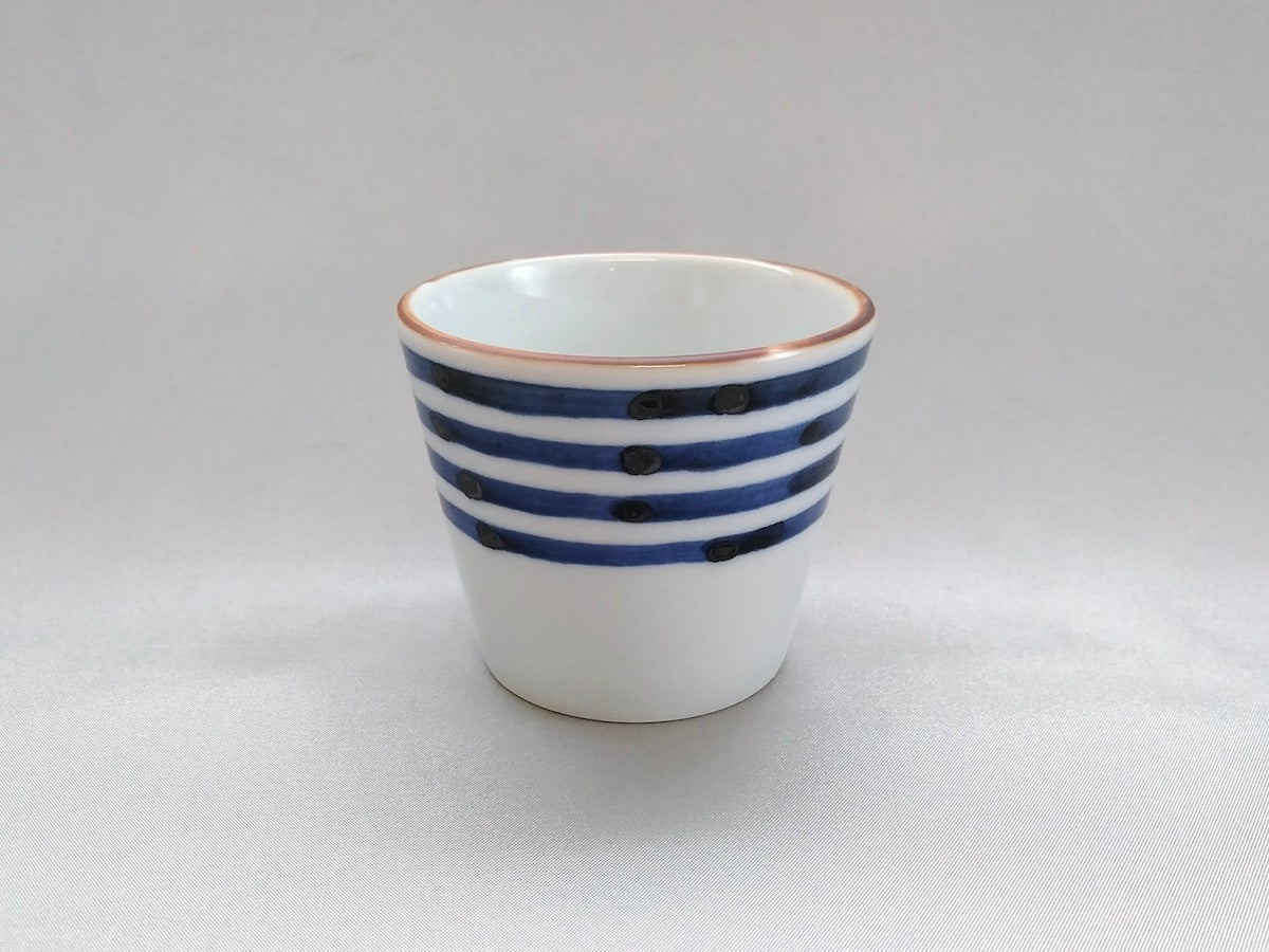 染付縞紋そば猪口【寿千窯】