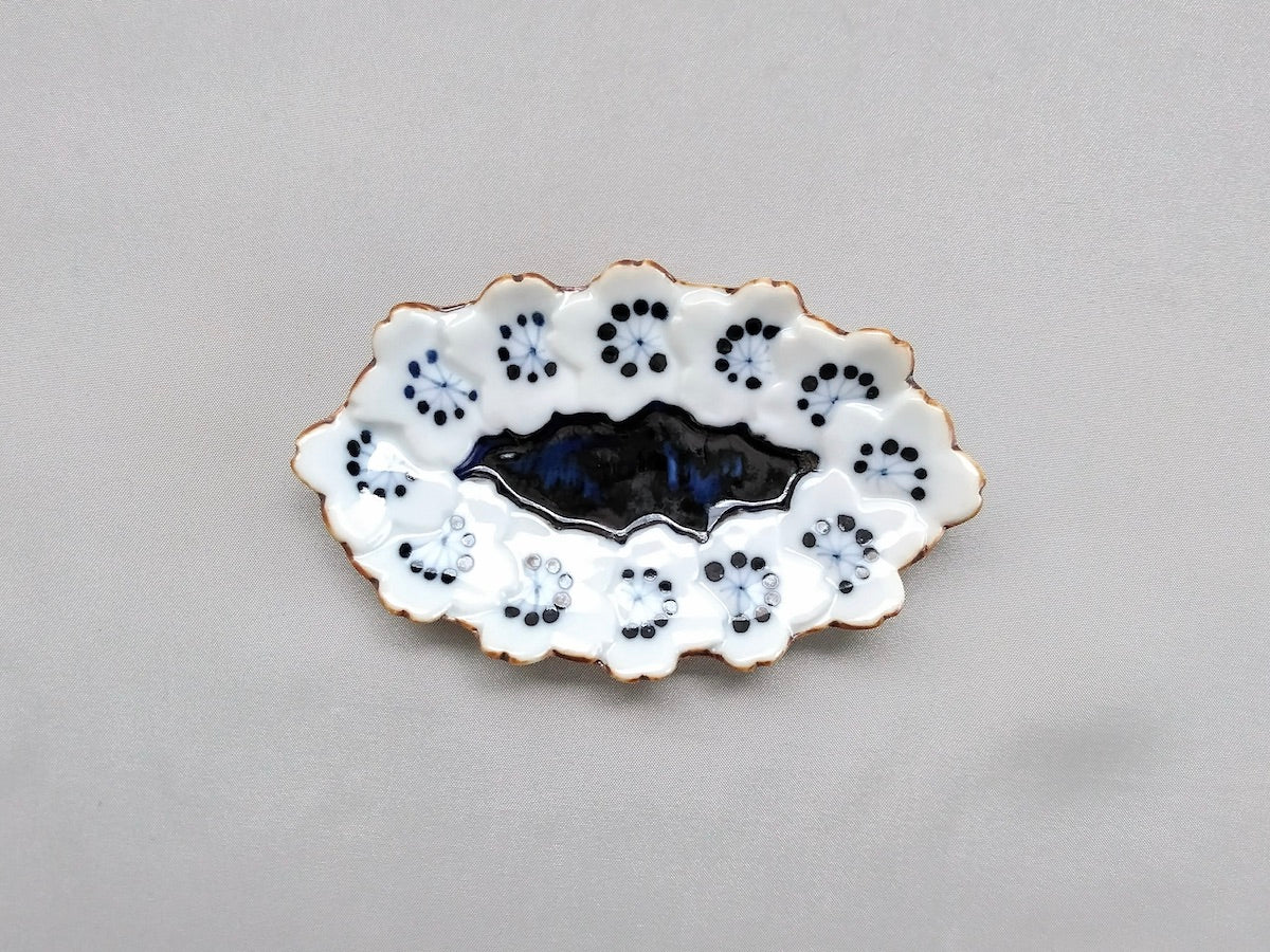 桜だ円染付小皿【寿千窯】