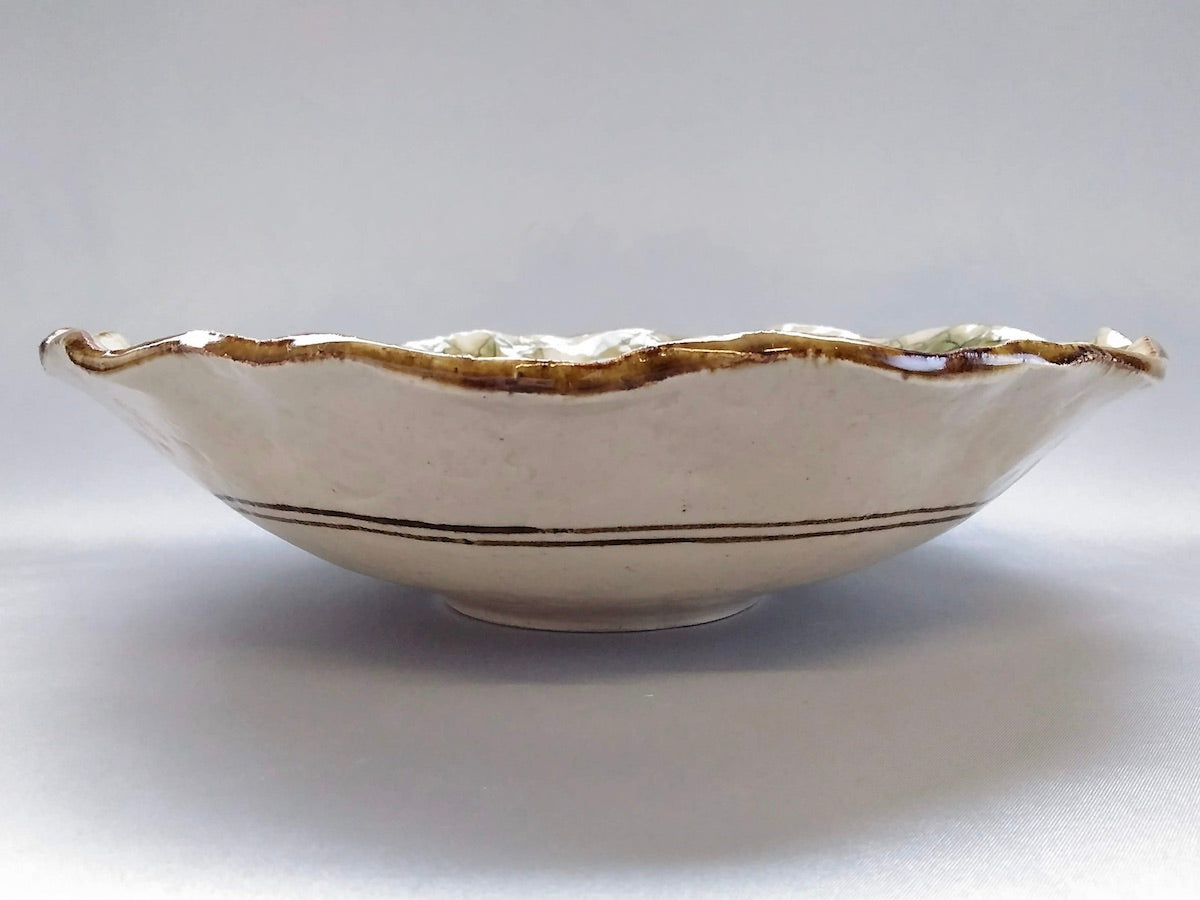 牡丹花8寸浅鉢【加藤芳平】