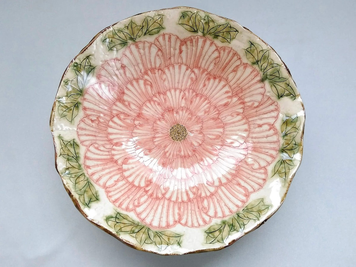 牡丹花8寸浅鉢【加藤芳平】