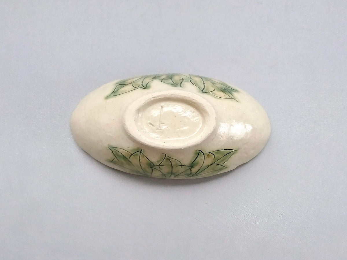 舞牡丹舟形小鉢赤【加藤芳平】