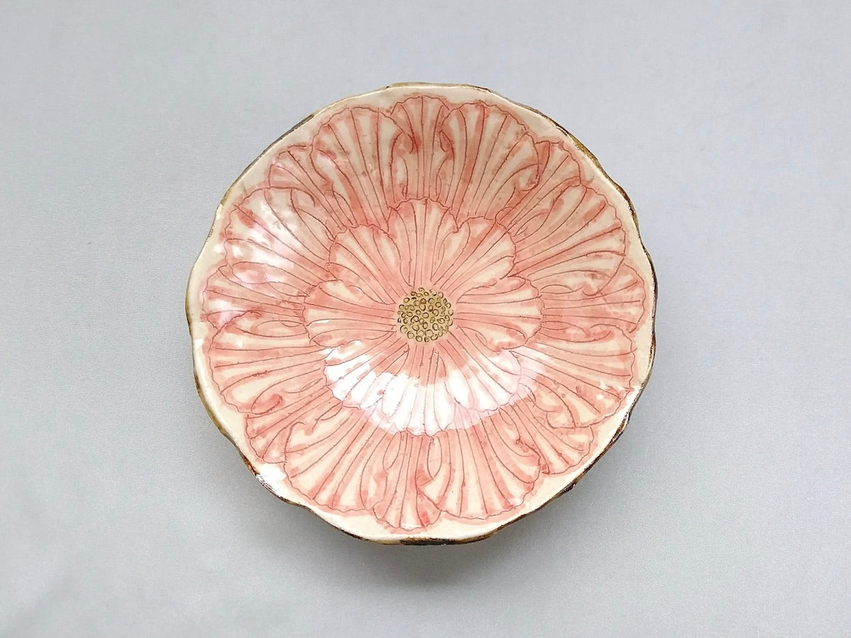 牡丹花5寸浅鉢【加藤芳平】