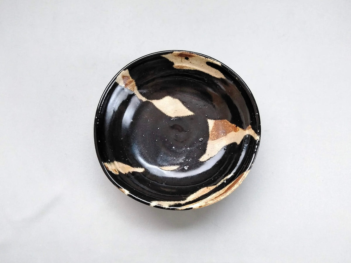 黒織部掛分5寸浅鉢【小栗大幸】