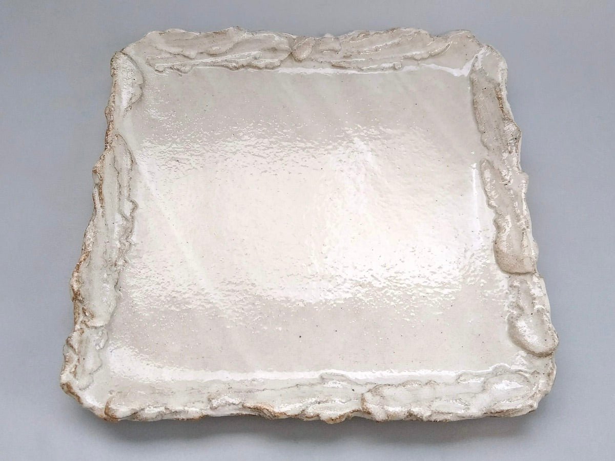 新粉引正角大皿【熊谷雅博】