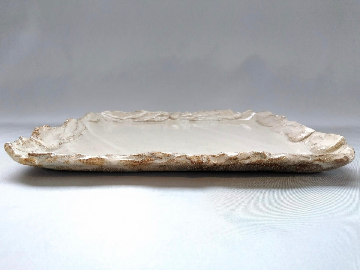 新粉引正角大皿【熊谷雅博】